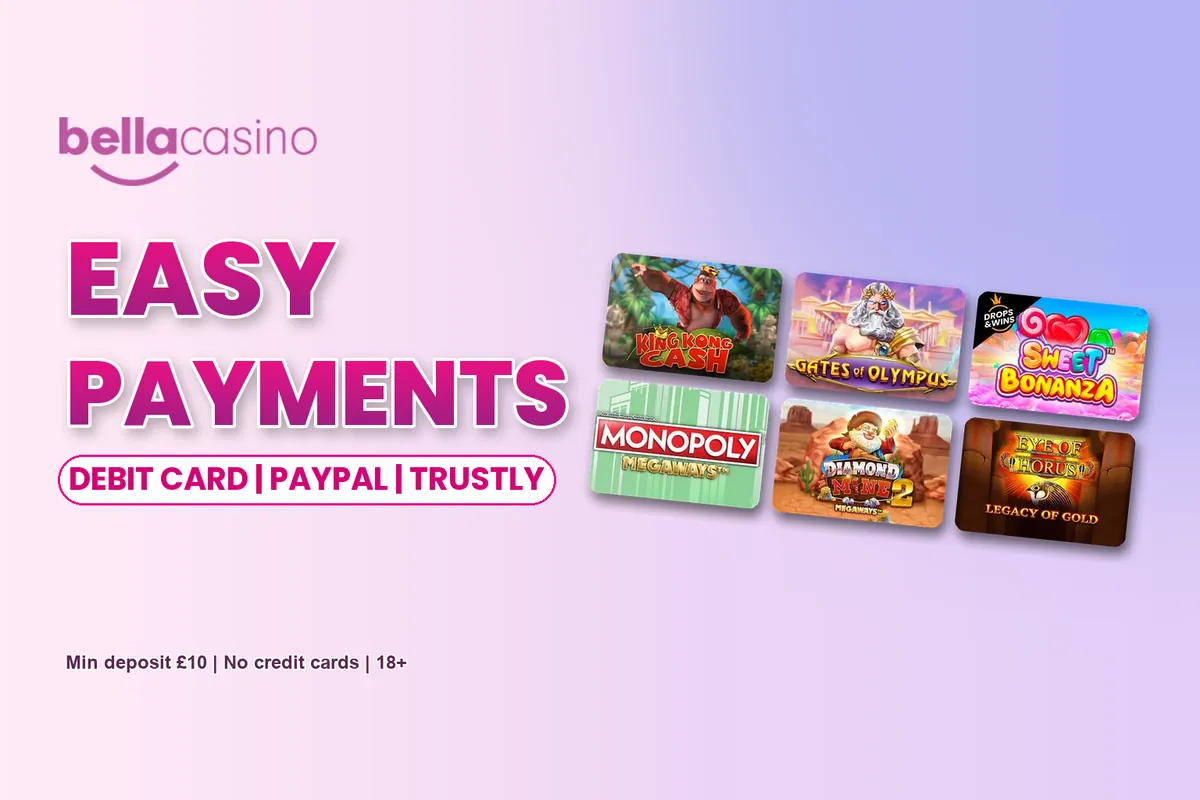 Bella Casino payment methods: debit card, PayPal and Trustly